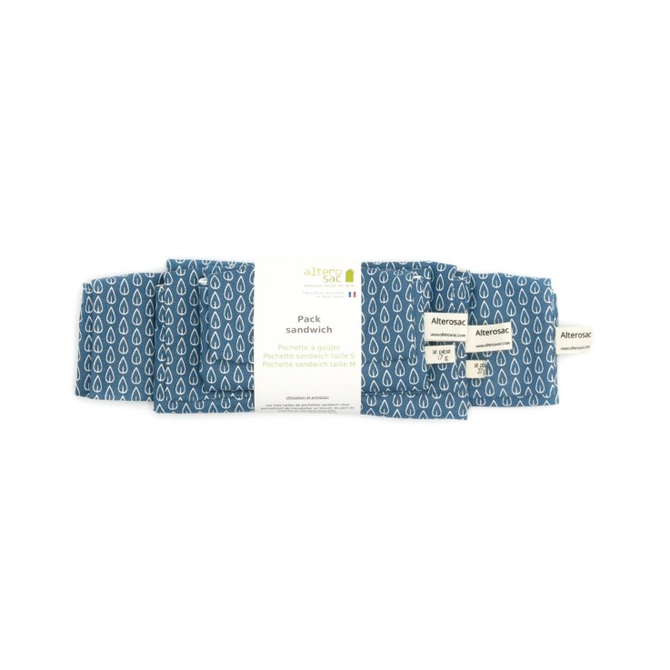 Pochette à sandwich en Coton x 3 (goûter/S/M)