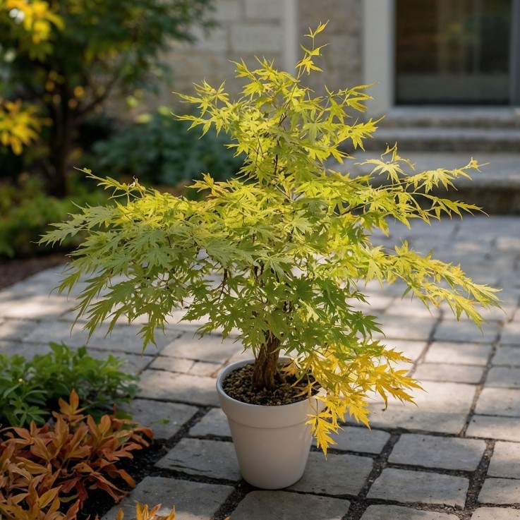 Érable du Japon - Acer palmatum 'Orange Lace' - Hauteur 60-70cm - ⌀19cm