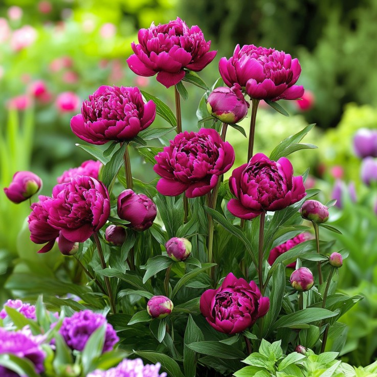 Pivoine - Set de 2 - Paeonia 'Karl Rosenfield' - Rhizomes - Rose