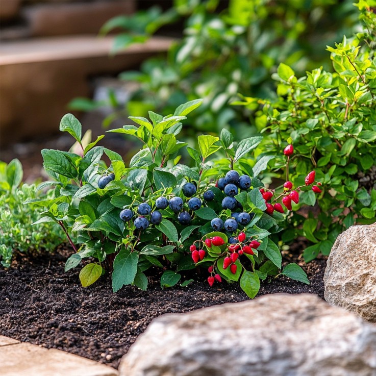 Mélange de plantes fruitières - Set de 3 - Lycium, Vaccinium - H25-40cm - ⌀9cm