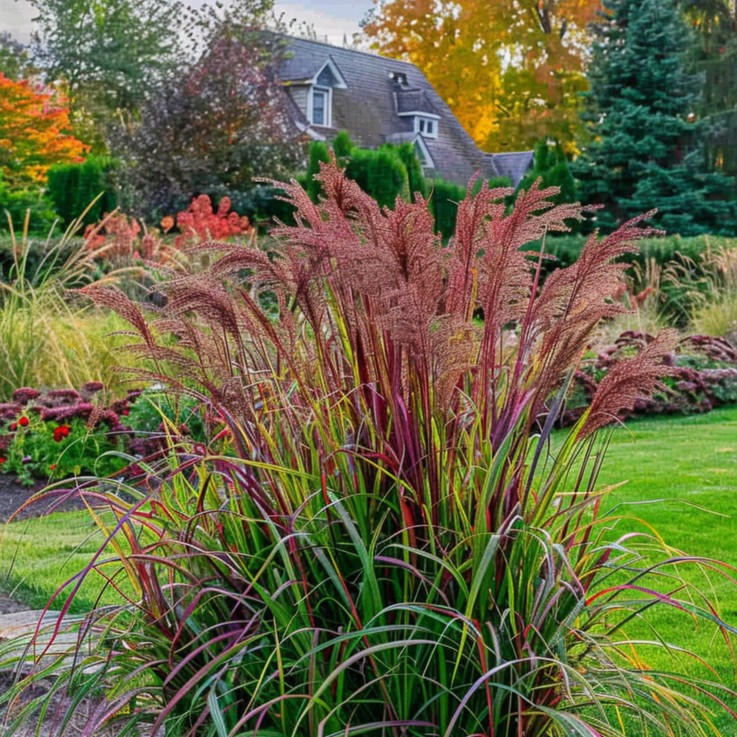 Herbe aux doigts - Lot de 2 - Panicum Virgatum 'Squaw' - H40-60cm - ⌀23cm