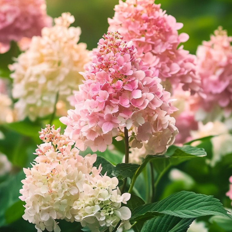 Hortensia - Set de 3 - Hydrangea paniculata 'Pink Lady' - Hauteur 25-40cm - ⌀9cm