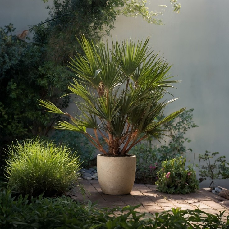 Palmier nain - Chamaerops humilis - Hauteur 70-80cm - ⌀21cm