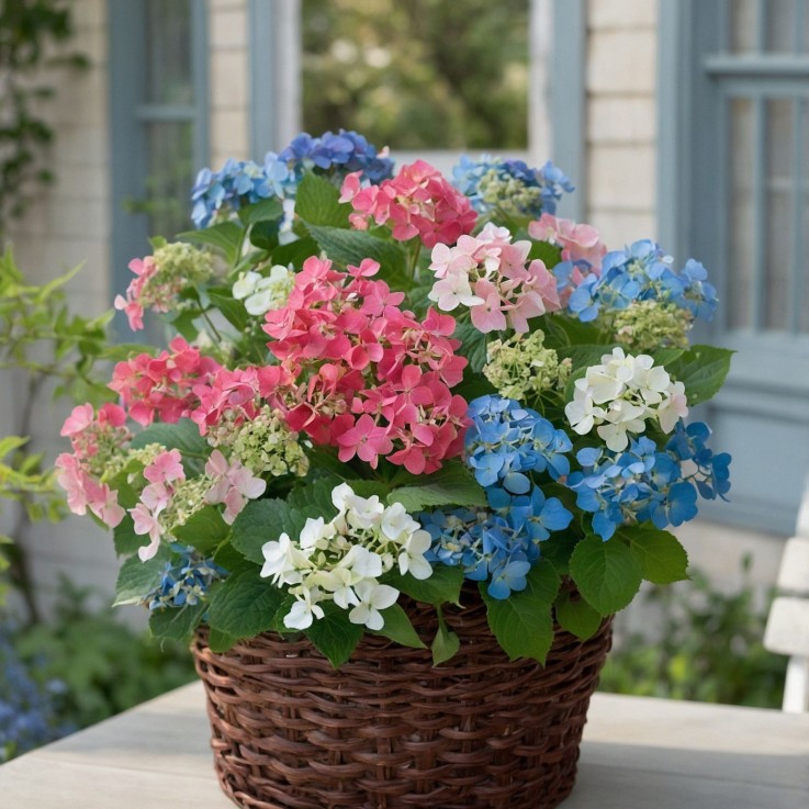 Hortensia - Set de 3 - Hydrangea macrophylla - Hauteur 25-40cm - ⌀9cm