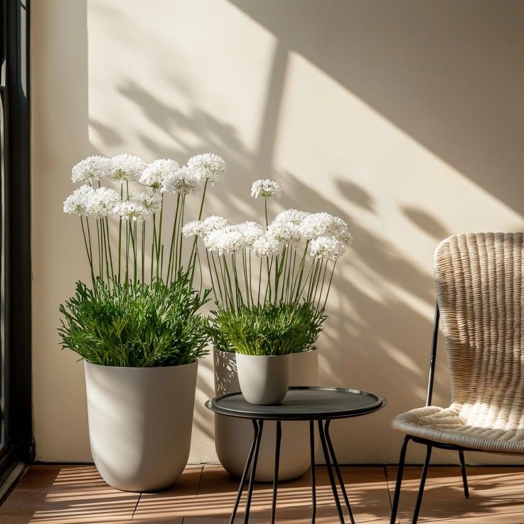 Oeillet des sables - Set de 3 - Armeria maritima 'Deep White' - H20-30cm - ⌀12cm