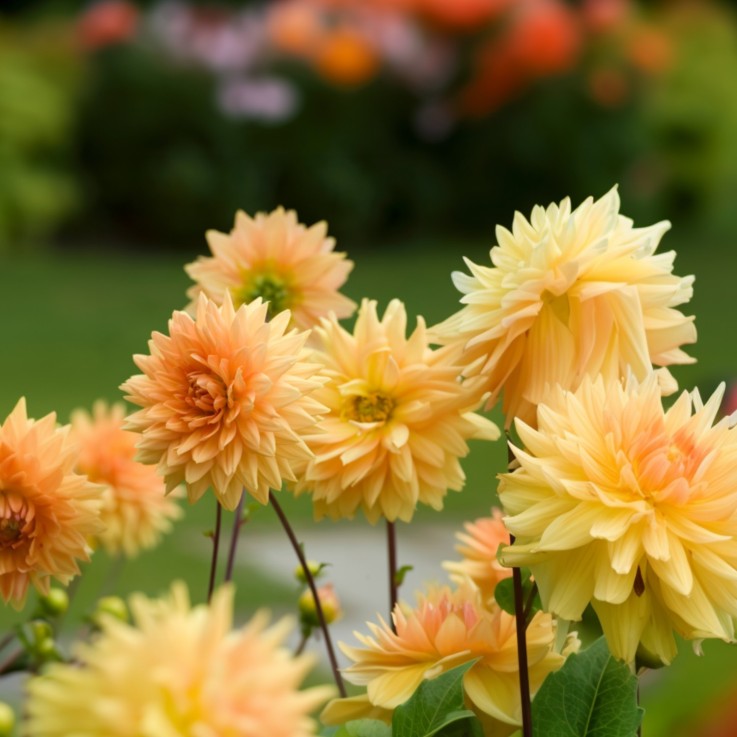 Dahlias - Set de 4 - Dahlia 'Bouqet Sunshine' - Bulbes à fleurs