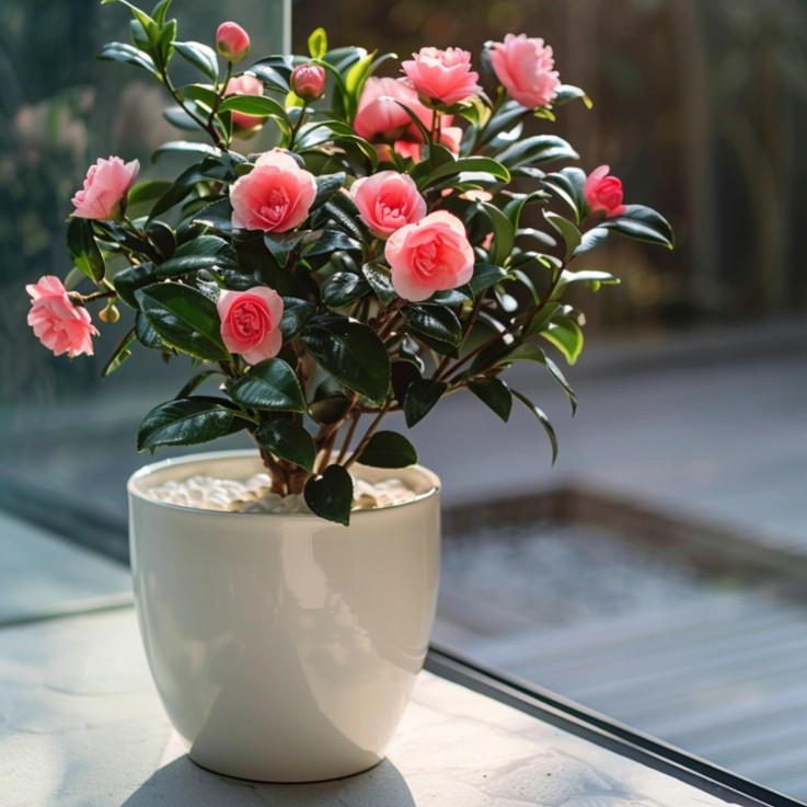 Camélia - Set de 2 - Camellia japonica 'Dr. King' - Hauteur 50-60cm - ⌀15cm