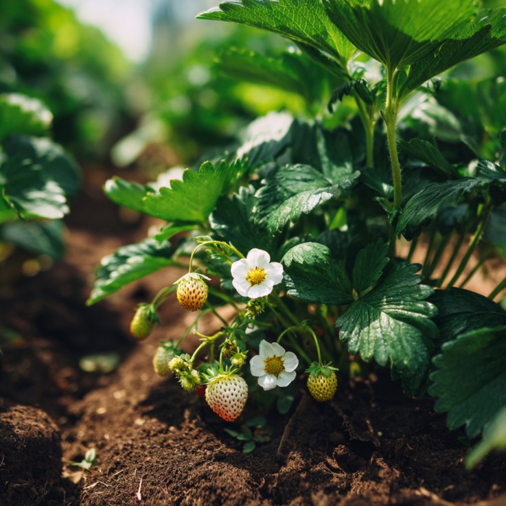 Fraisier - Set de 10 - Fragaria elsanta - Rhizomes - Rouge