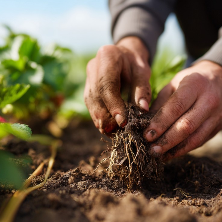 Fraisier - Set de 10 - Fragaria elsanta - Rhizomes - Rouge