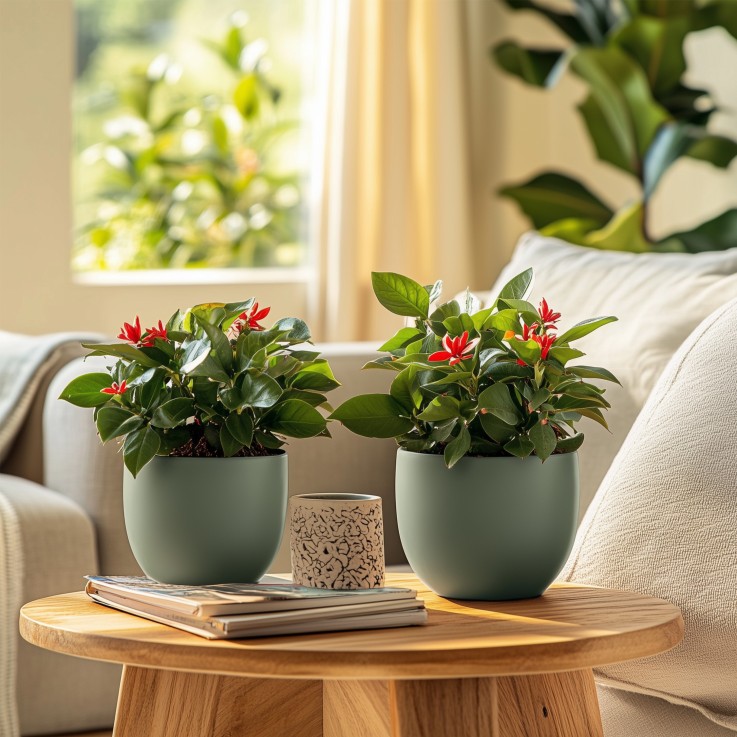 Euphorbe de Madagascar - Set de 2 - Euphorbia 'Milii' - Hauteur 25-35cm - ⌀13cm