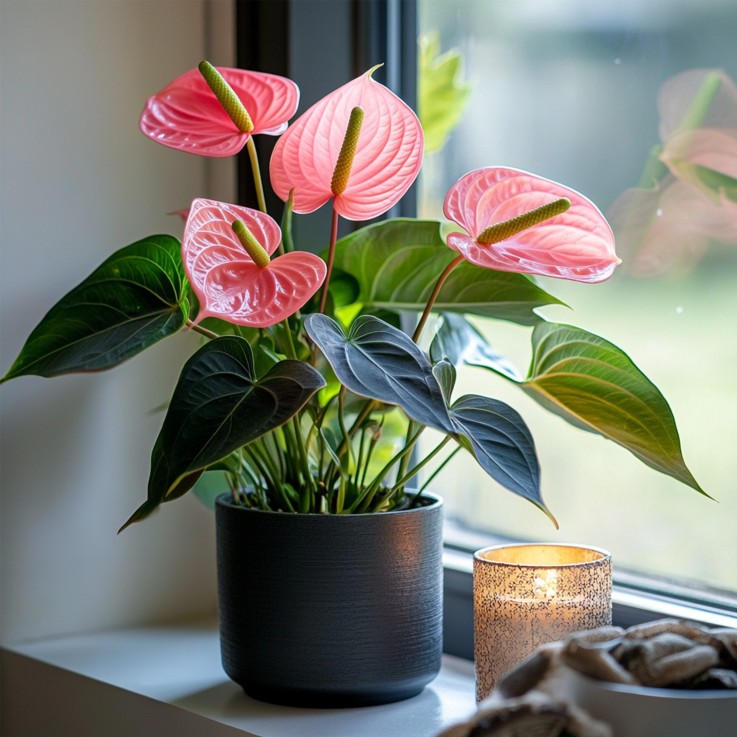 Langue de feu - Anthurium 'Maine Pink' - Hauteur 55-70cm - ø17cm