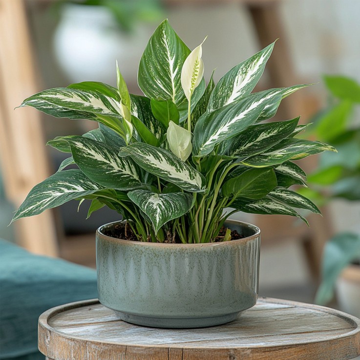 Fleur de lune - Set de 2 - Spathiphyllum 'Diamond' - Hauteur 40-50cm - ⌀12cm