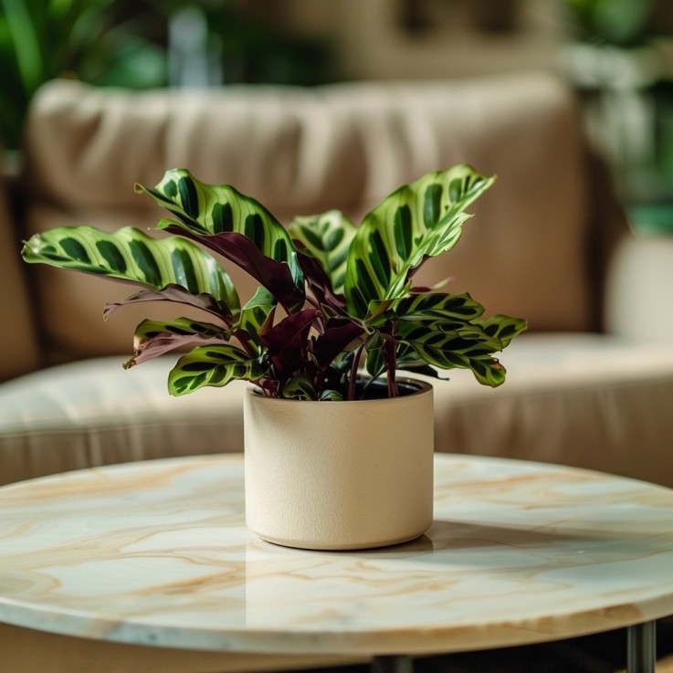 Calathea ornata - Set de 2 - Goeppertia insignis - Hauteur 30-40cm - ⌀12cm