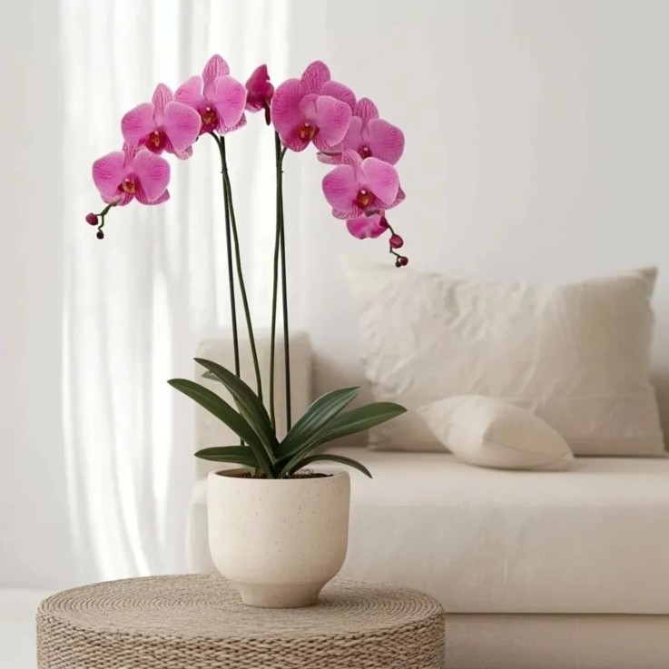 Orchidée papillon - Phalaenopsis - Hauteur 50-60cm - ⌀12cm