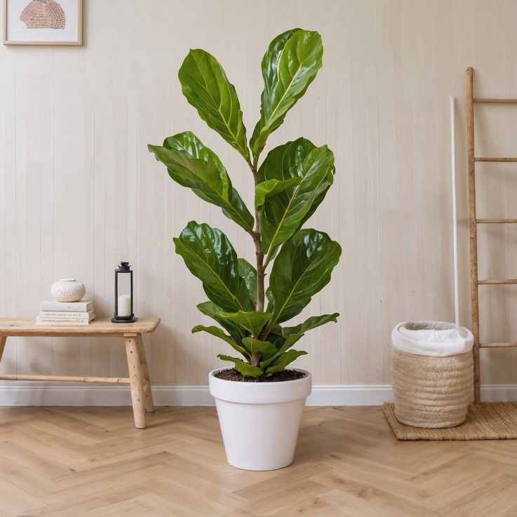 Figuier à Feuilles de Violon - Ficus Lyrata - Hauteur 70-90cm - ⌀21cm