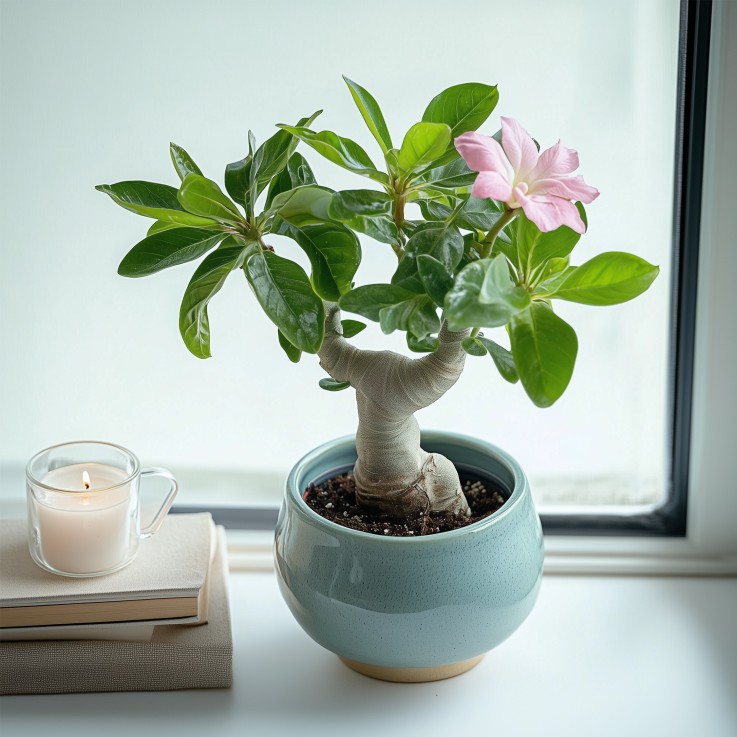 Rose du désert - Set de 2 - Adenium obesum - Hauteur 25-40cm - ⌀10,5cm