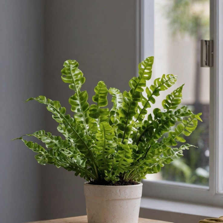 Fougère nid d'oiseau - Asplenium nidus 'Crispy Wave' - Hauteur 25-40cm - ⌀12cm