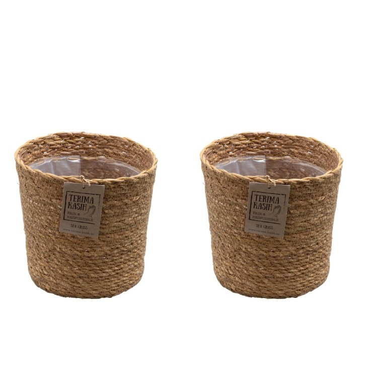 Panier 'Gaby Naturel' - x2 - Pour plantes avec un pot de 17 cm