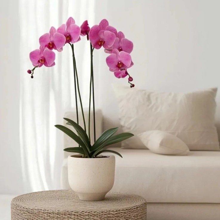 Orchidée papillon - Phalaenopsis - Hauteur 50-60cm - ⌀12cm