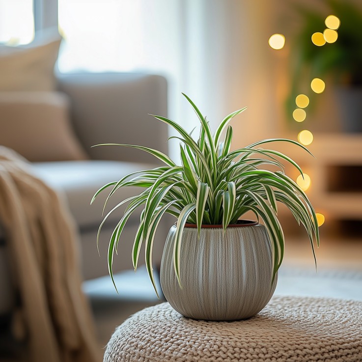 Plante araignée - Set de 3 - Chlorophytum comosum 'Atlantic' - H25-40cm - ⌀12cm