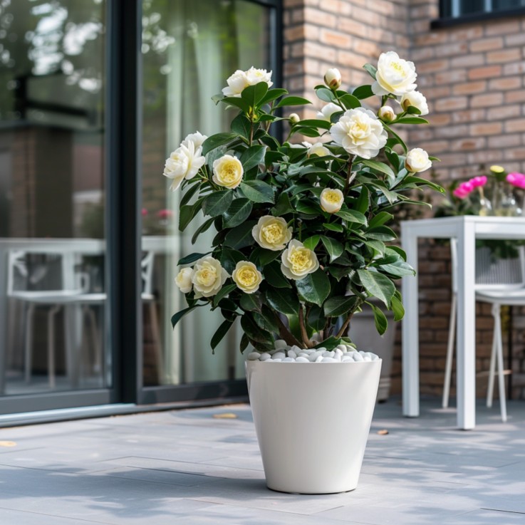 Camélia - Camellia japonica 'Brush Field' - Hauteur 50-60cm - ⌀15cm