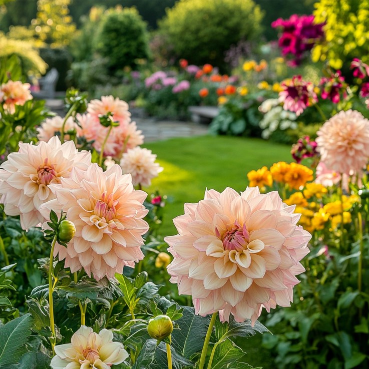 Dahlias - Set de 3 - Dahlia 'Break Out' - Bulbes à fleurs - Rose