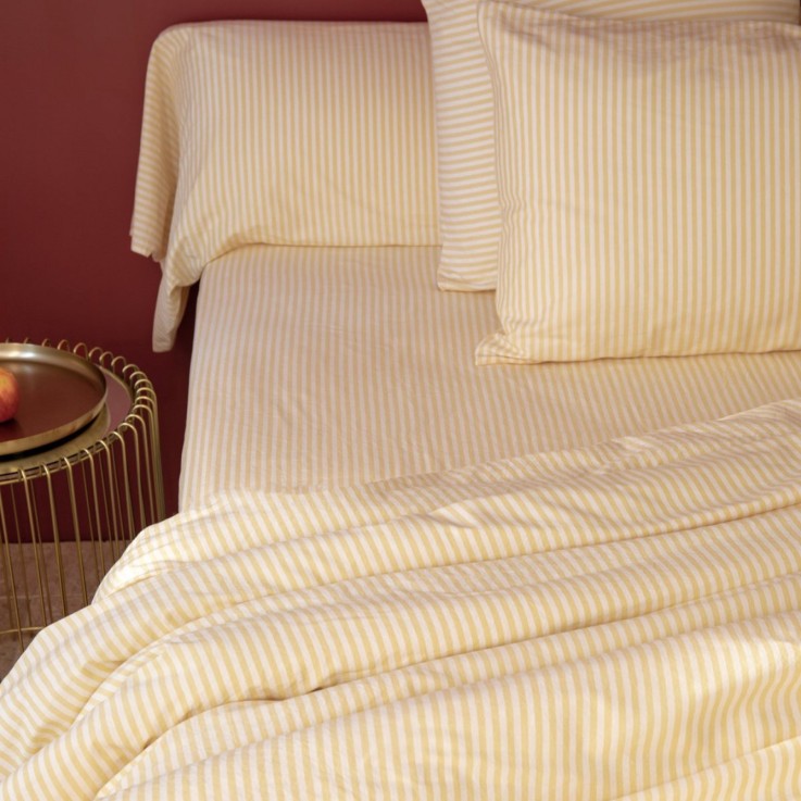 Taie d'oreiller Percale de Coton Bio rayé