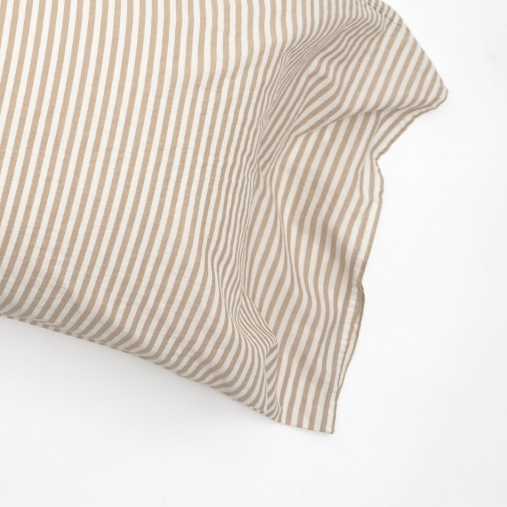 Taie traversin Percale de Coton Bio rayé