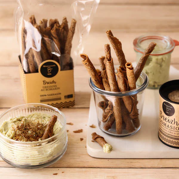 Breizh gressins au romarin bio - 100% sarrasin - Boîte de 100g