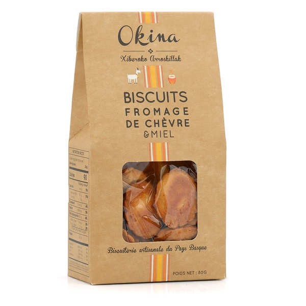 Biscuits salés au fromage de chèvre et miel - Boîte de 80g