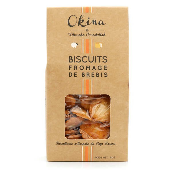 Biscuits salés au fromage pur brebis Ossau Iraty AOP - Boîte de 80g