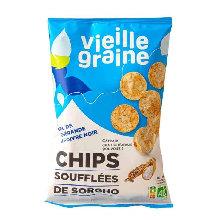 Chips de sorgho Sel de Guérande et poivre noir bio - Sachet de 60g
