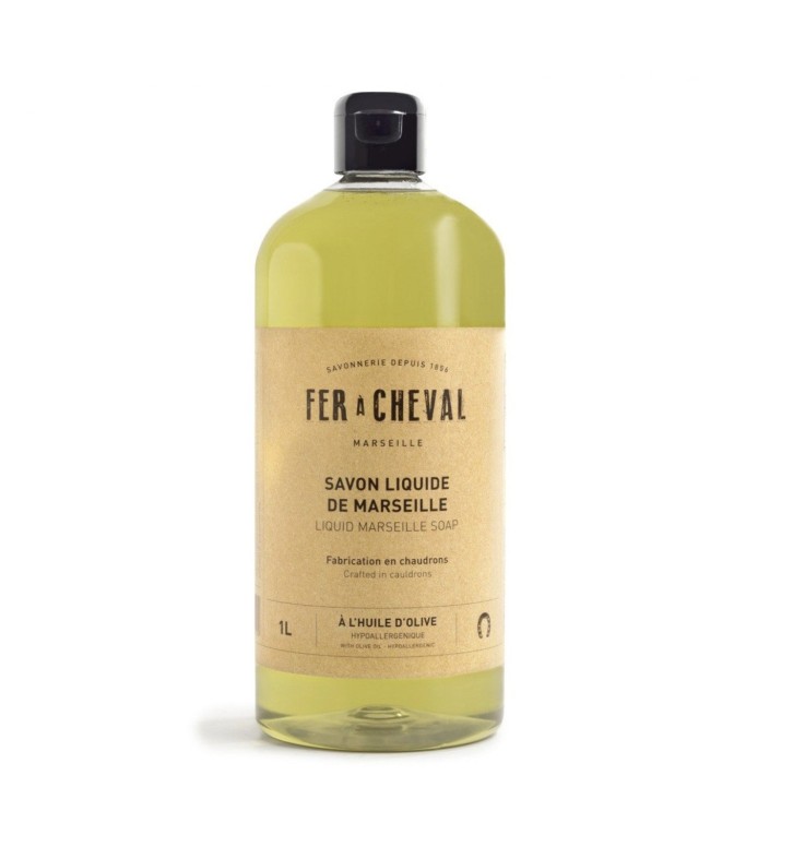 Savon liquide de Marseille à l'huile d'Olive 1L - Fer à cheval
