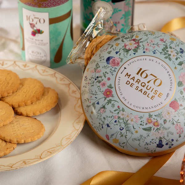 Sablés aux pépites de caramel - Boîte ronde Bouquet Sauvage - Boîte de 175g