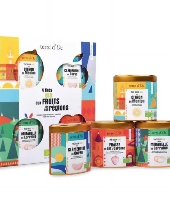 Coffret 4 thés bio aux...