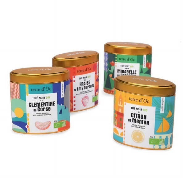 Coffret 4 thés bio aux fruits de nos régions - Coffret de 4 boîtes