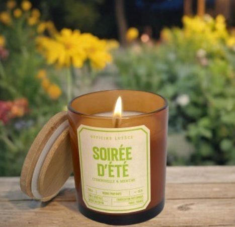 Bougie Soirée d'Été 100% naturelle Citronnelle & Menthe