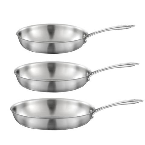 Lot de 3 poêles gourmet inox (24-28-32cm)