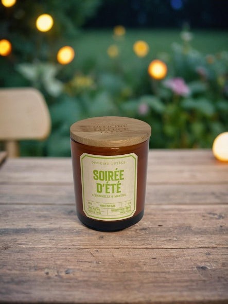 Bougie naturelle citronnelle menthe pour l'extérieur