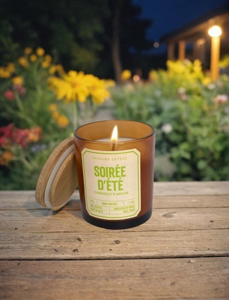 Bougie d'été naturelle citronnelle menthe