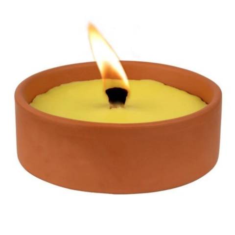 Bougie Citronnelle en Terre Cuite - Répulsif Moustiques