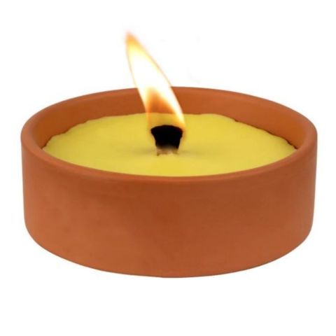 Bougie citronnelle en terre cuite répulsif moustiques - Terra Nostra