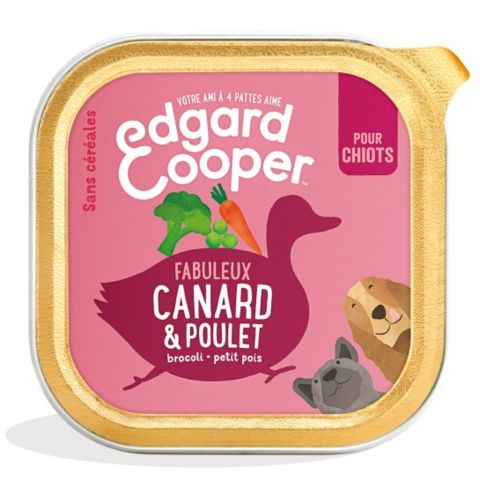 Pâtée sans céréales canard poulet chiot Edgard & Cooper
