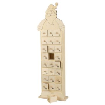 Calendrier de l’Avent fantaisie Père Noël en bois à remplir