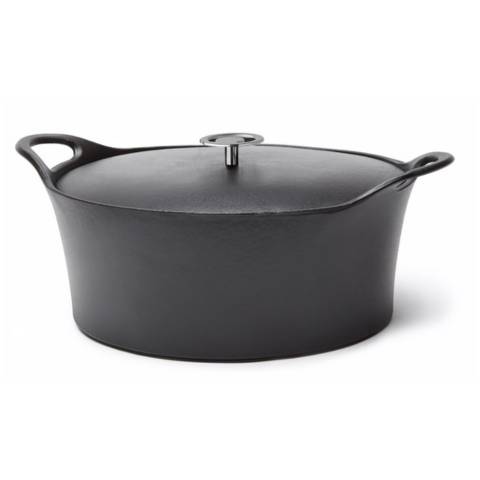 cocotte en fonte émaillée noire (35cm)