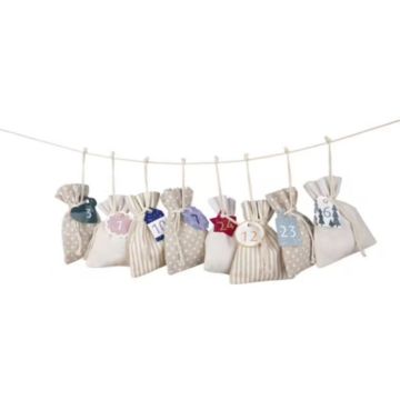 Calendrier de l’Avent 24 sachets en tissu à remplir